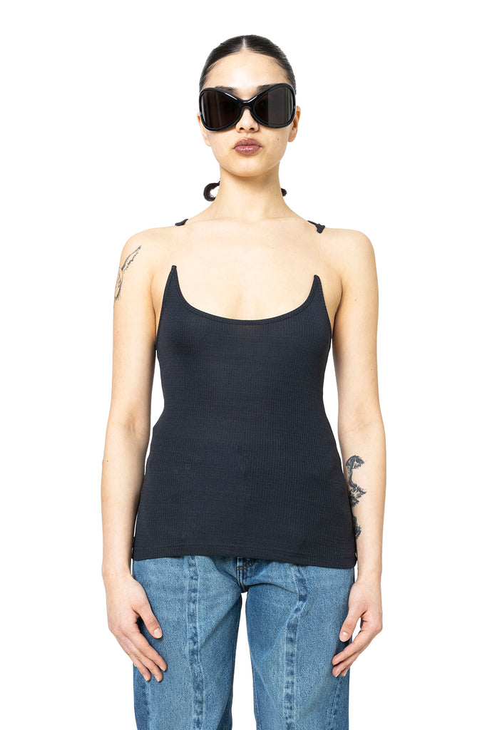Y/PROJECT INVISIBLE STRAP TANK TOP VINTAGE BLACK Wheat
