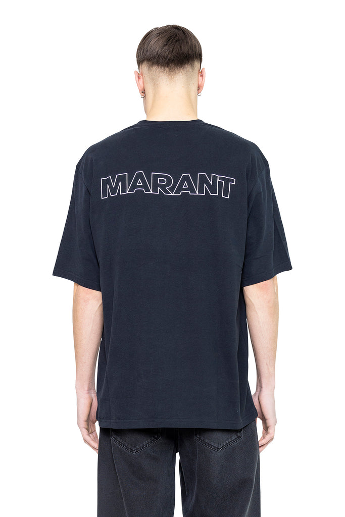 Marant Men GUIZY TEE SHIRT BLACK/WHITE Dark Slate Gray