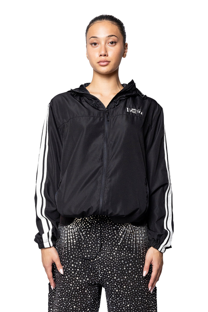 BACKLESS TRACKSUIT JACKET BLACK