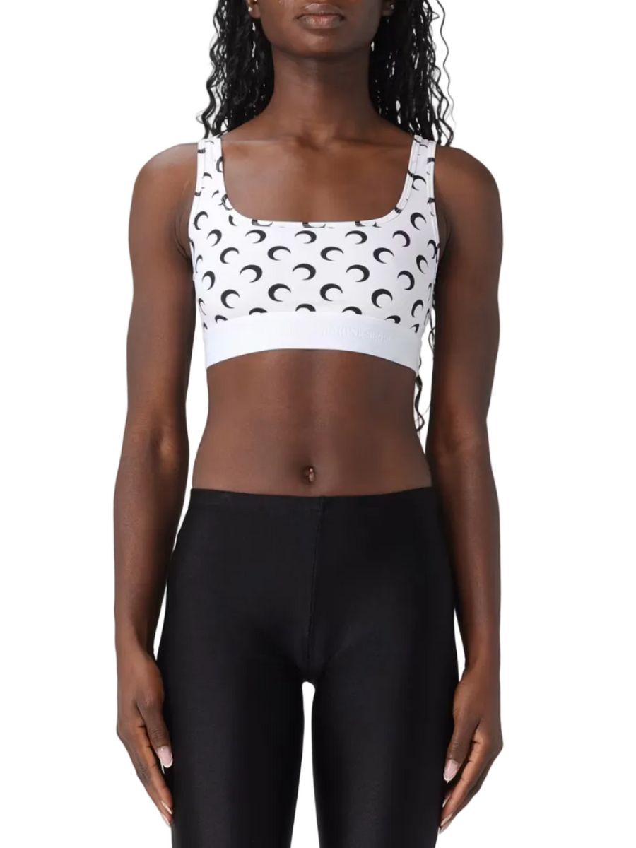 下着・アンダーウェア (rrr) marine serre moon sports bra Moon Logo Stretched Jersey Sport Bra • Marine Serre
