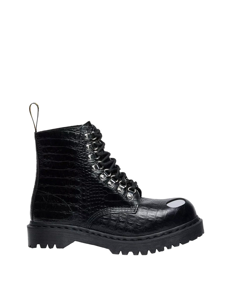 Dr. Martens 1460 PASCAL BEX STEEL TOE LEATHER BOOTS BLACK White Smoke