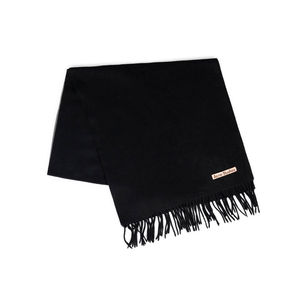 Acne Studios FRINGE WOOL SCARF – NARROW BLACK Black