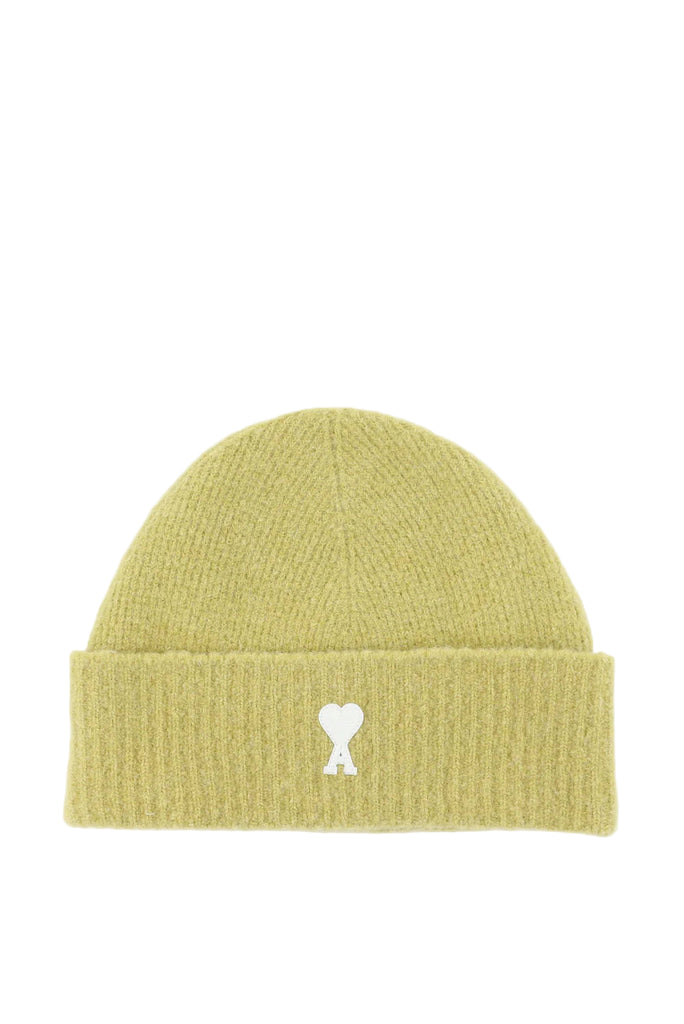 Ami Paris AMI DE COEUR BEANIE LIME GREEN/OFF-WHITE Dark Khaki