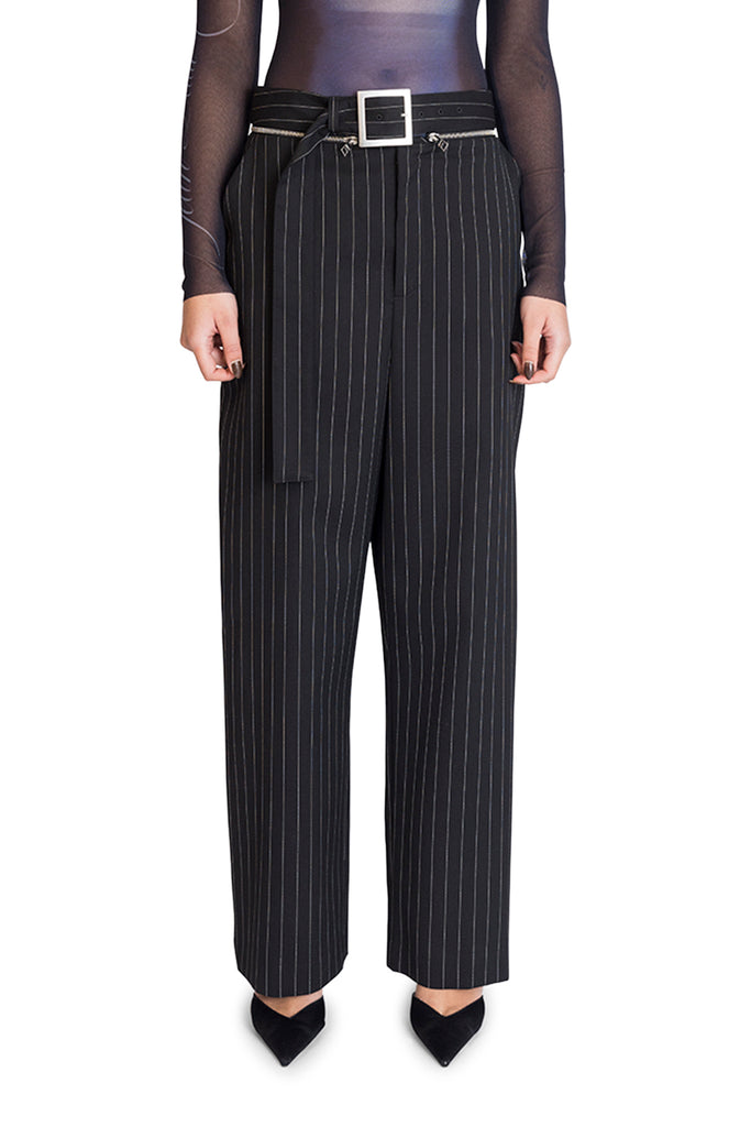 JEAN PAUL GAULTIER TAILORED TROUSER ZIP OFF BELT BLACK Dark Slate Gray