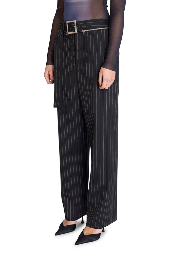 JEAN PAUL GAULTIER TAILORED TROUSER ZIP OFF BELT BLACK Dark Slate Gray