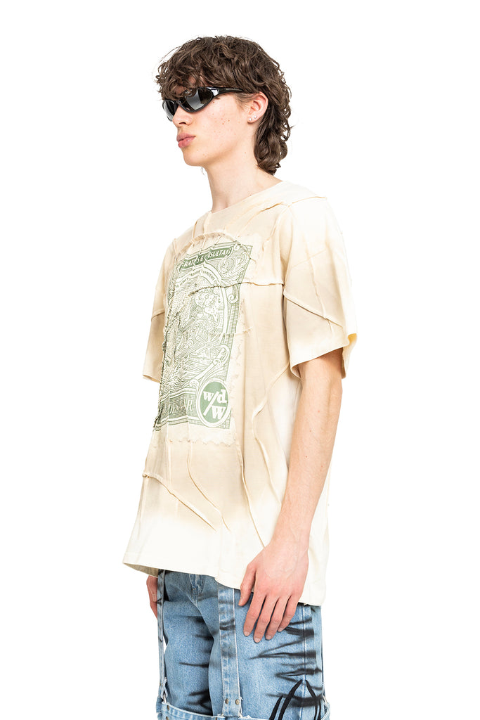 Who Decides War CURRENCY WDW SHORT SLEEVE CREAM Chocolate