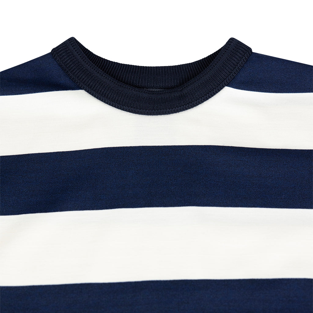 ANSH46 ARCHIVE IRIDESCENT STRIPED T-SHIRT Midnight Blue