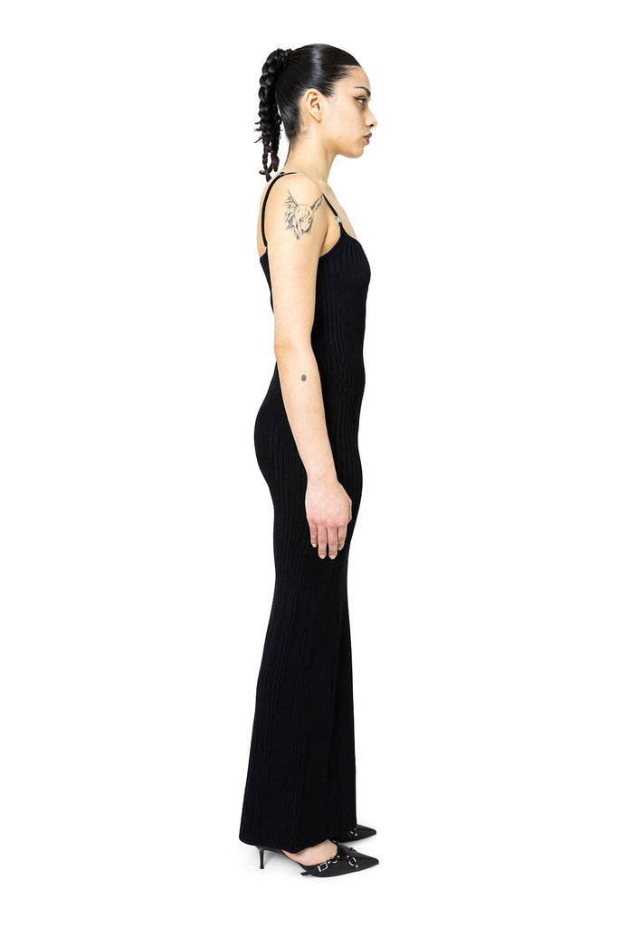 MISBHV KNITTED SEAMLESS MAXI DRESS WITH SLIT BLACK Wheat