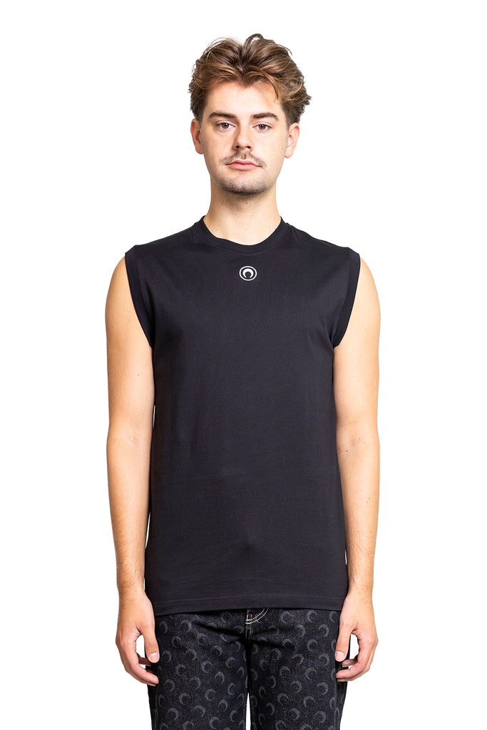 Marine Serre MOON LOGO JERSEY TANK TOP BLACK Tan