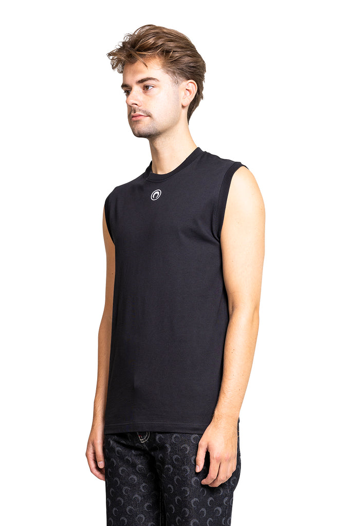 Marine Serre MOON LOGO JERSEY TANK TOP BLACK Wheat