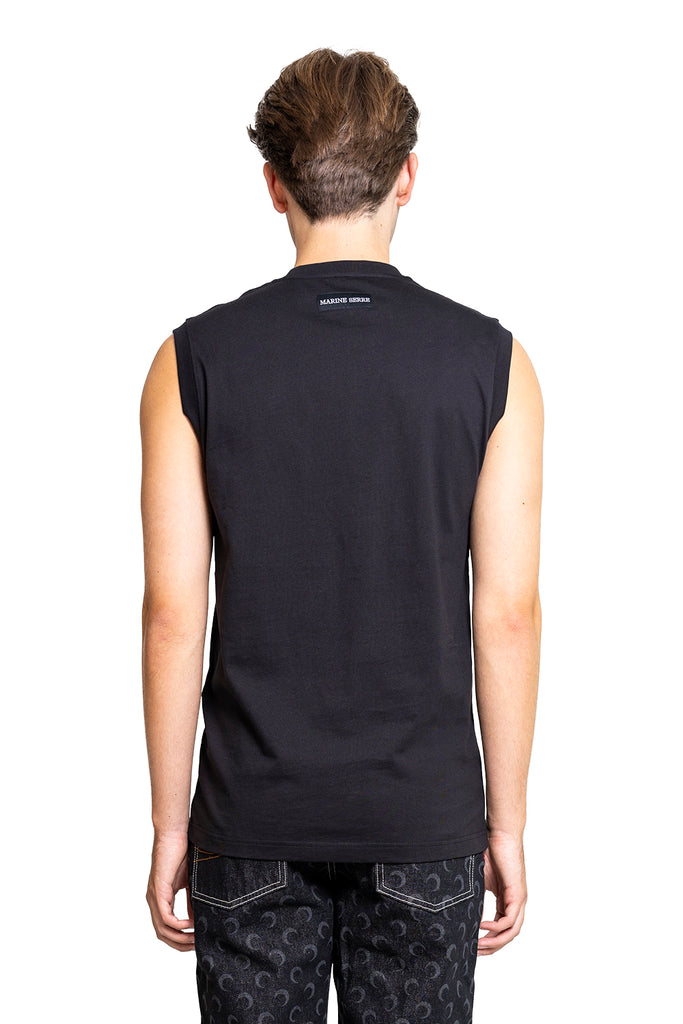 Marine Serre MOON LOGO JERSEY TANK TOP BLACK Dark Slate Gray