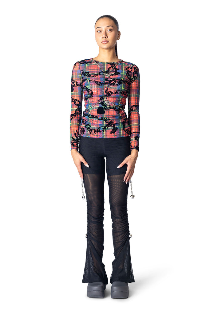 CHOPOVA LOWENA SONICSCAPE MESH LEGGINGS BLACK Tan