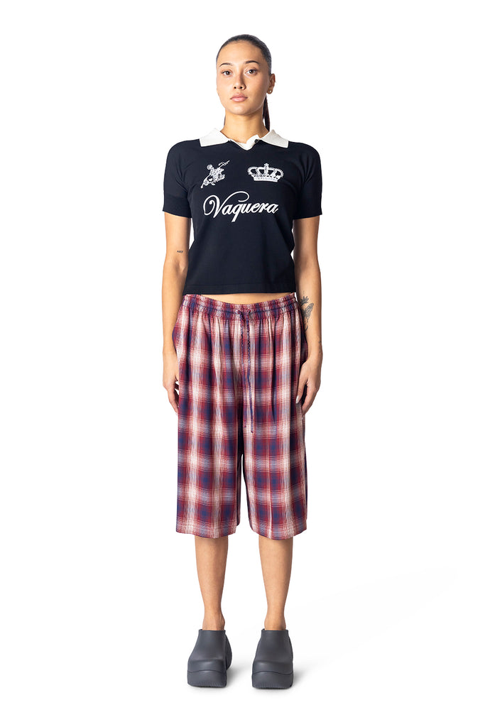 VAQUERA POLO WITH SHORT SLEEVES KNIT BLACK Dark Slate Gray