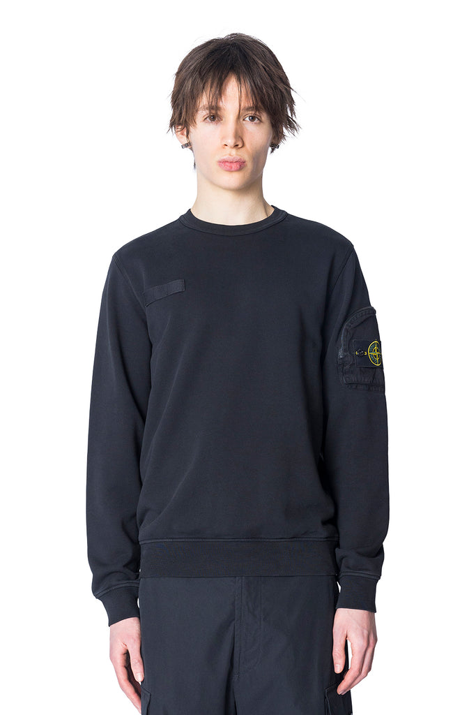 STONE ISLAND SWEATSHIRT BLACK Dark Slate Gray