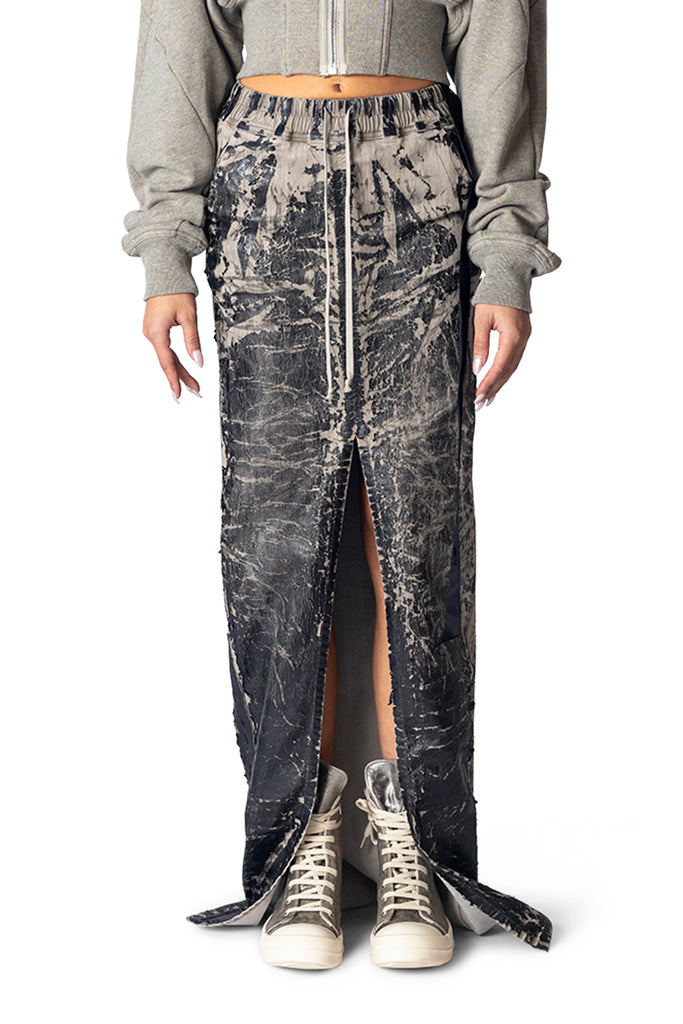 Rick Owens DRKSHDW PHLEG PILLAR SKIRT BLACK WASHED FOIL Dark Slate Gray