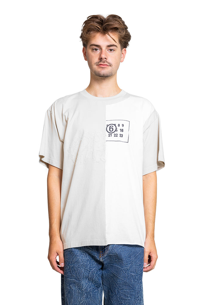 MM6 SPLIT NUMBER LOGO T-SHIRT WHITE Dark Slate Gray