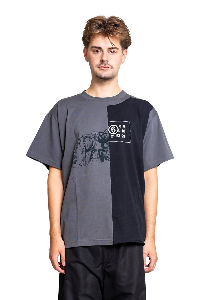 MM6 SPLIT NUMBER LOGO T-SHIRT BLACK Dark Slate Gray