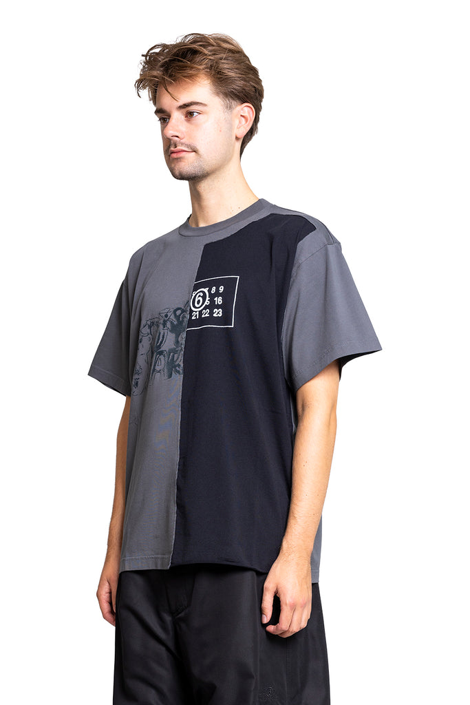 MM6 SPLIT NUMBER LOGO T-SHIRT BLACK Dark Slate Gray