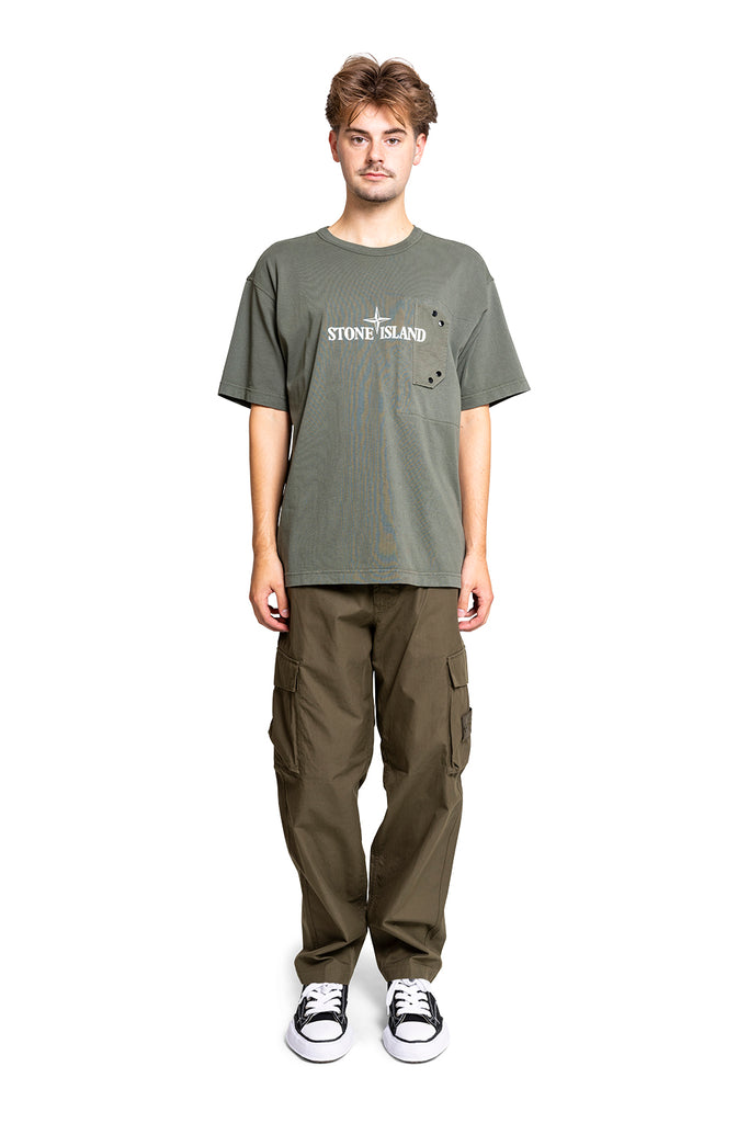 STONE ISLAND PANTALONE REGULAR GHOST MILITARY GREEN Dim Gray