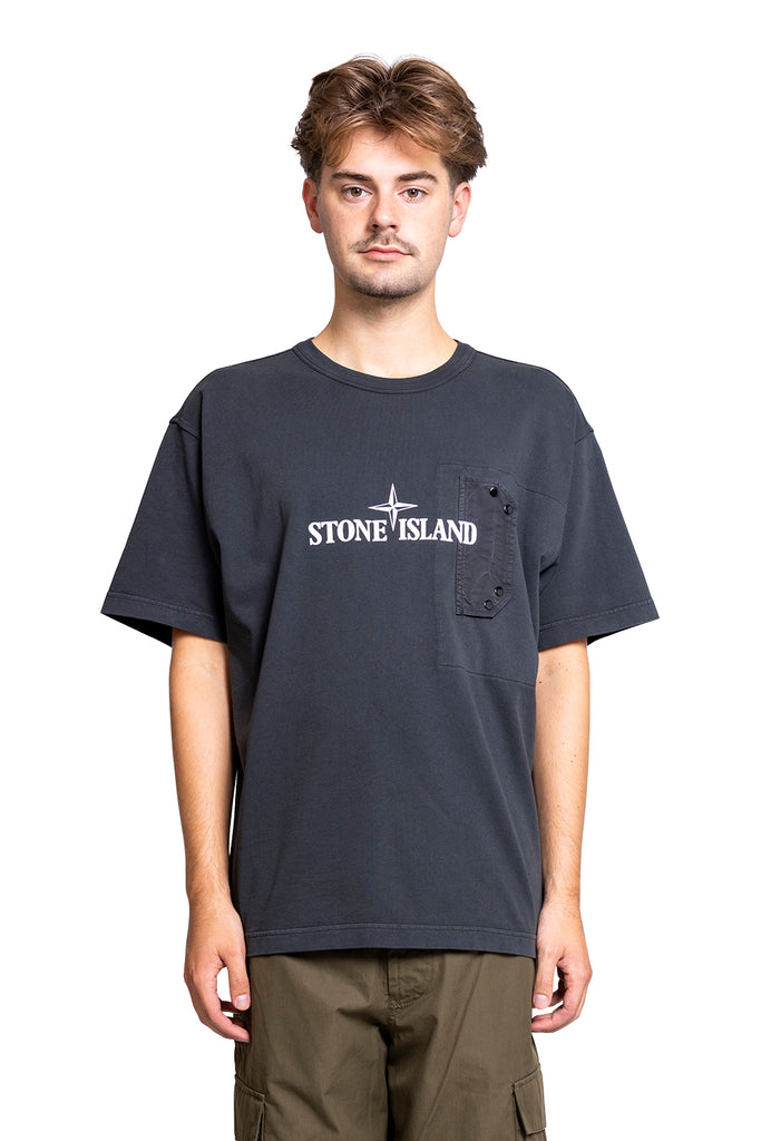 STONE ISLAND T-SHIRT BLACK Dark Slate Gray