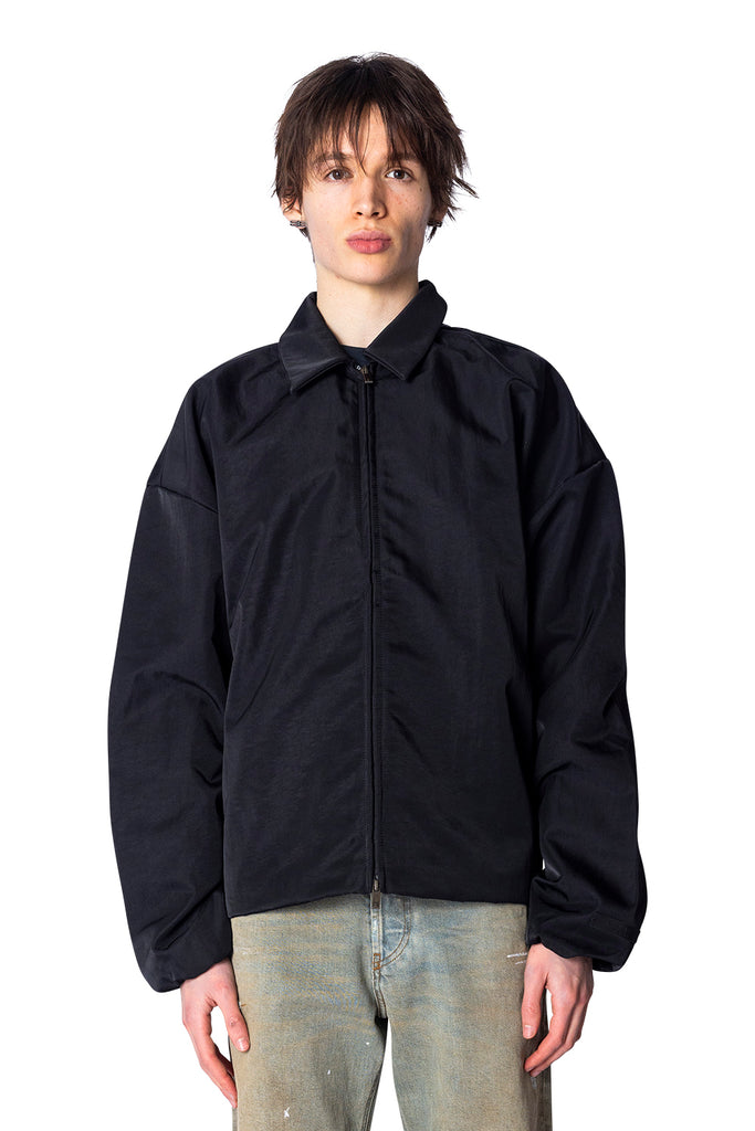 FOG ESSENTIALS TEXTURED NYLON TRUCKER JACKET BLACK Black