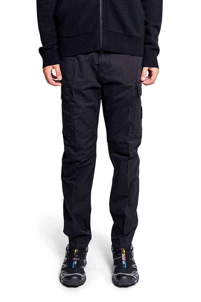 STONE ISLAND PANTALONE REGULAR TAPERED BLACK Black