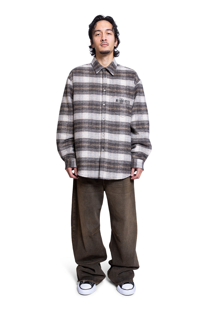 Martine Rose LS OVERSHIRT CHECK BROWN Dark Slate Gray