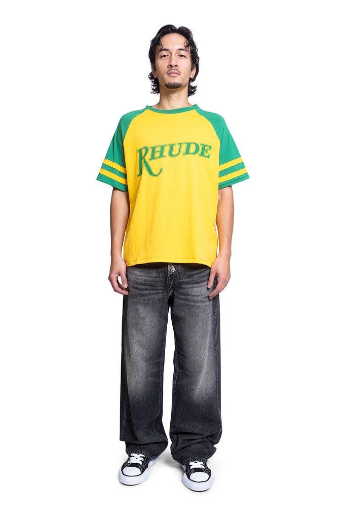 RHUDE SAN PAULO SHORT SLEEVE TEE YELLOW/GREEN Light Goldenrod