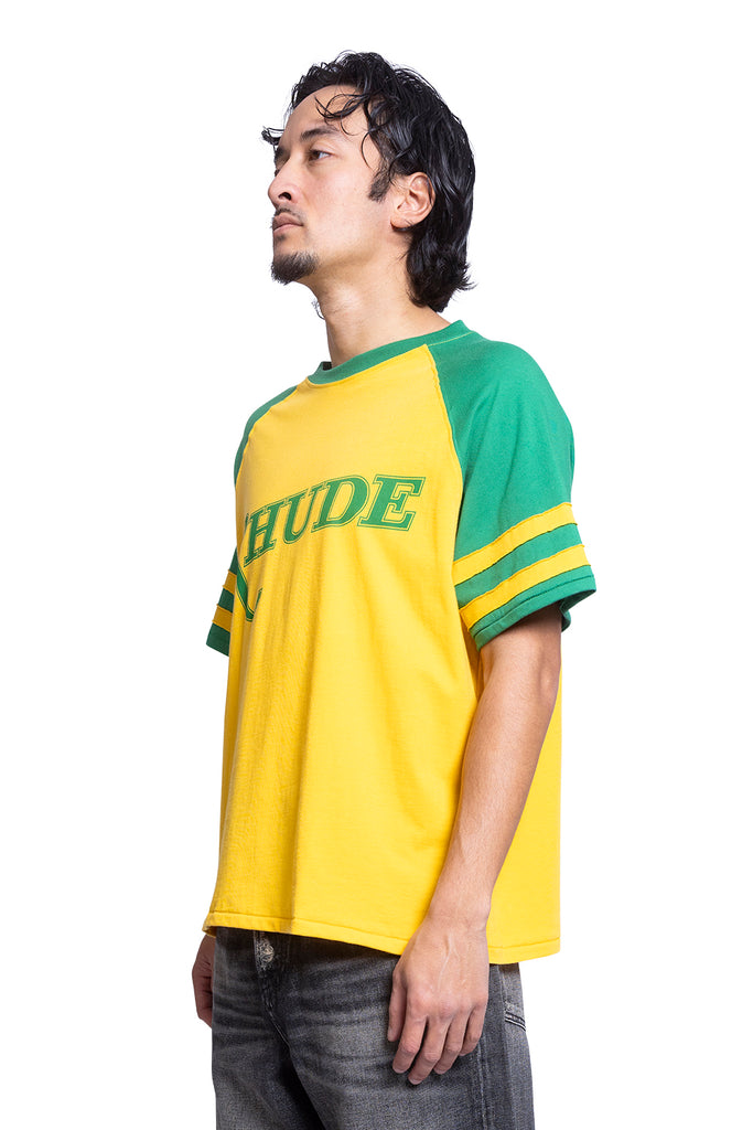 RHUDE SAN PAULO SHORT SLEEVE TEE YELLOW/GREEN Sandy Brown