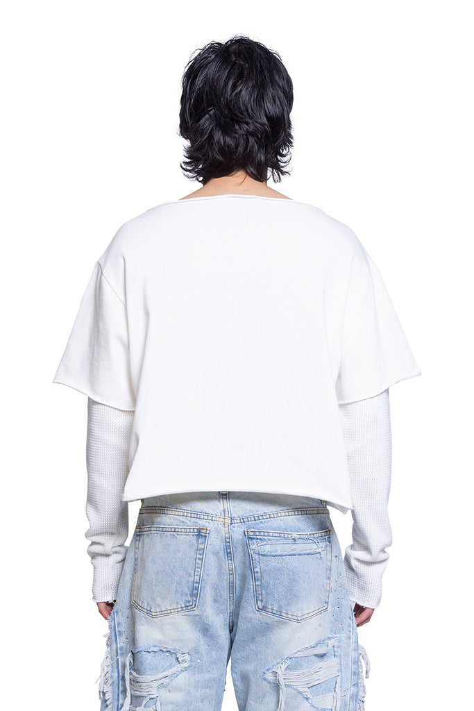 424 DOUBLE SLEEVE TEE JERSEY AND THERMAL WHITE Lavender