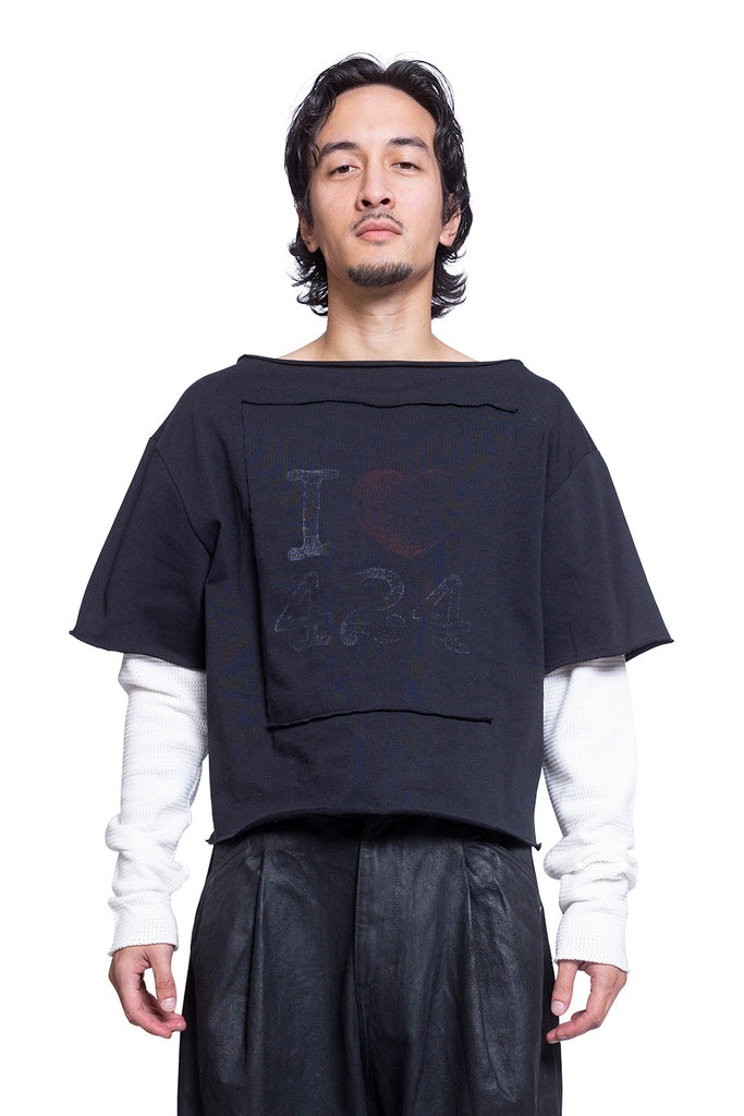 424 DOUBLE SLEEVE TEE JERSEY AND THERMAL BLACK Dark Slate Gray