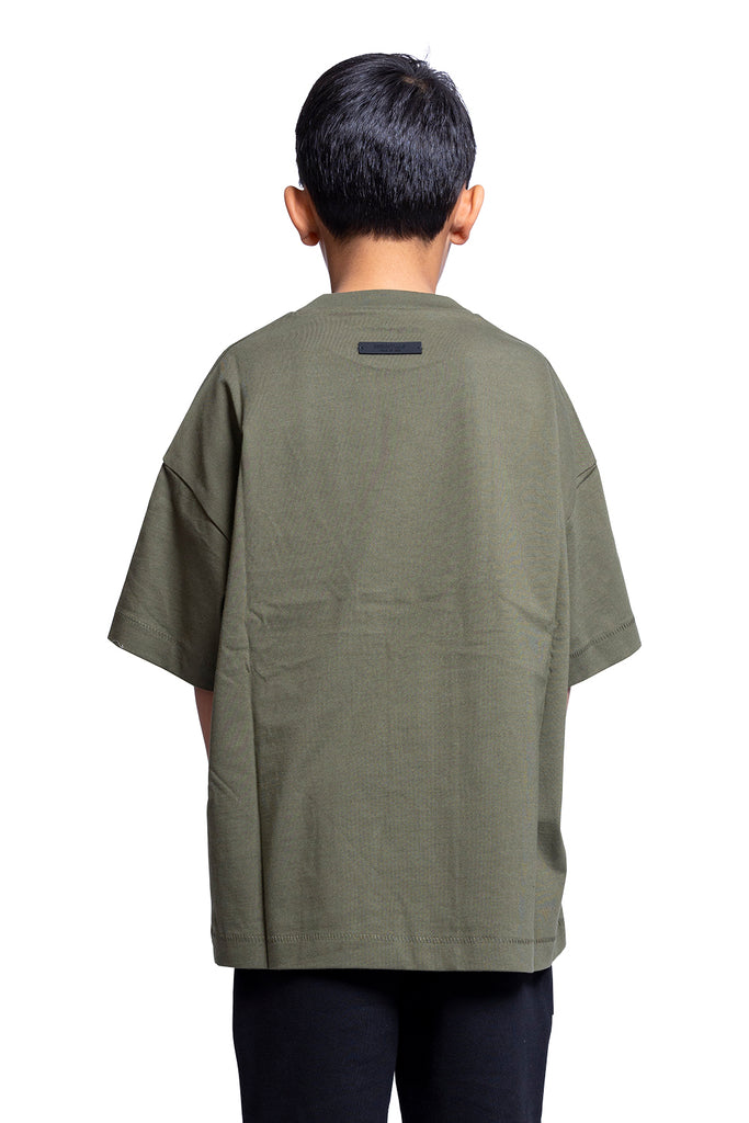 FOG ESSENTIALS JERSEY CREWNECK TEE MILITARY Dim Gray