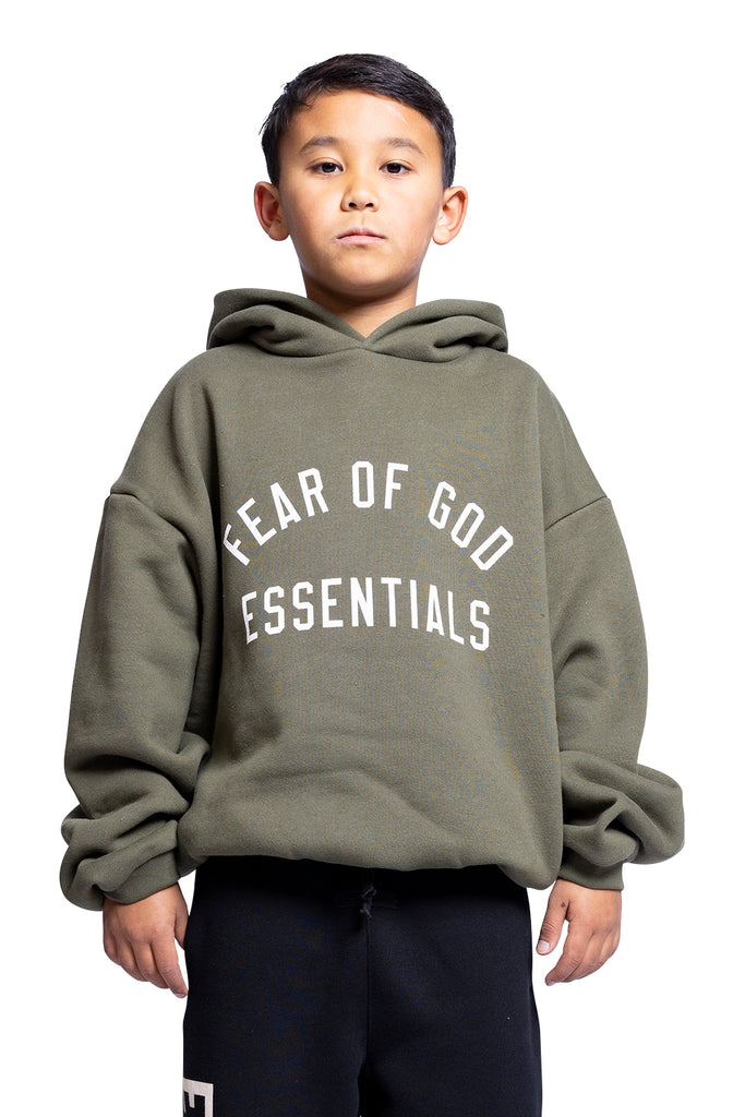 FOG ESSENTIALS FLEECE HOODIE MILITARY KIDS Dim Gray