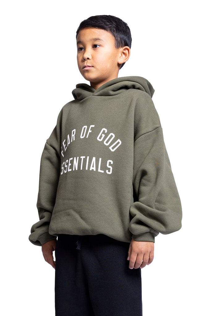 FOG ESSENTIALS FLEECE HOODIE MILITARY KIDS Dim Gray