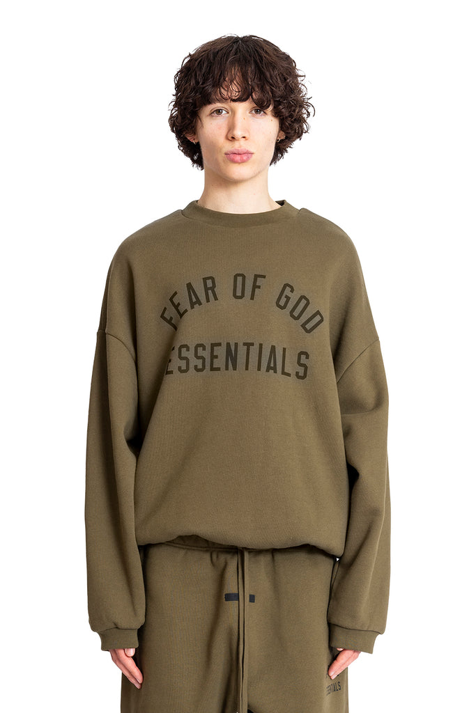 FOG ESSENTIALS FLEECE CREWNECK OLIVE Dark Olive Green