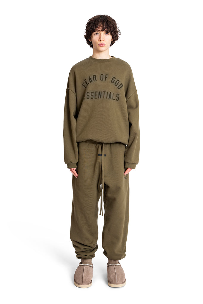 FOG ESSENTIALS FLEECE CREWNECK OLIVE Dark Olive Green