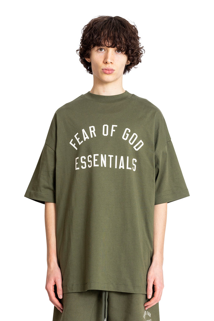 FOG ESSENTIALS JERSEY CREWNECK TEE MILITARY Dim Gray