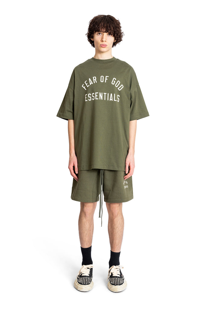 FOG ESSENTIALS JERSEY CREWNECK TEE MILITARY Dim Gray