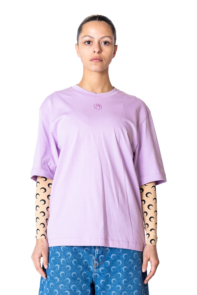 Marine Serre MOON LOGO JERSEY RELAXED T-SHIRT SWEET LILAC Thistle