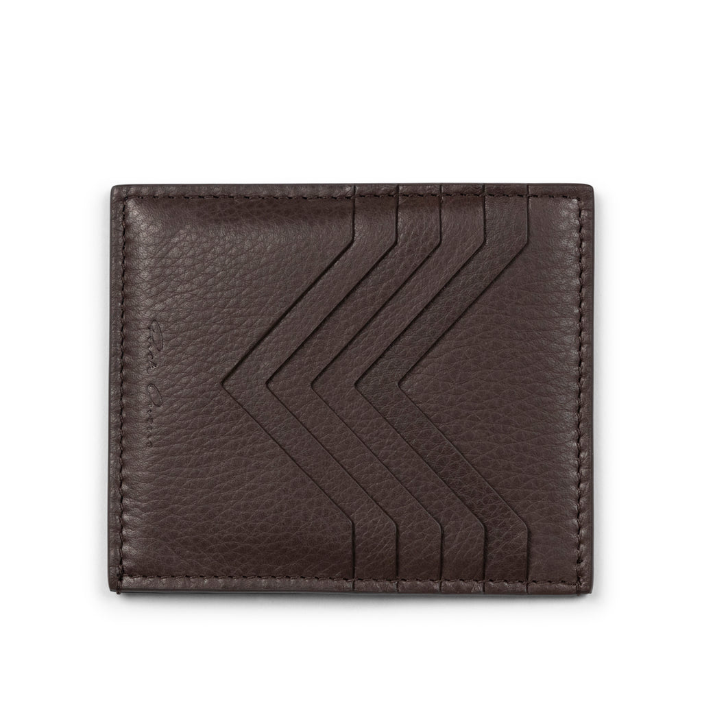 Rick Owens LEATHER WALLET - SQUARE CC HOLDER BROWN Dark Slate Gray