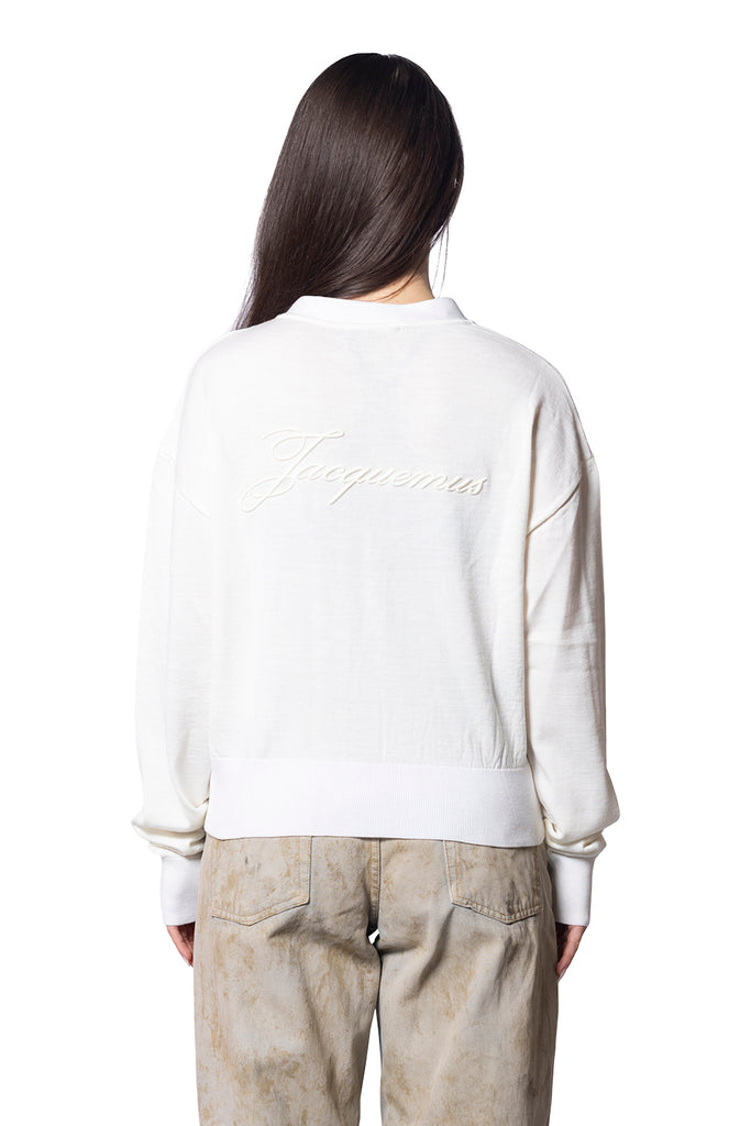 Jacquemus LE CARDIGAN BRODE OFF-WHITE Light Gray