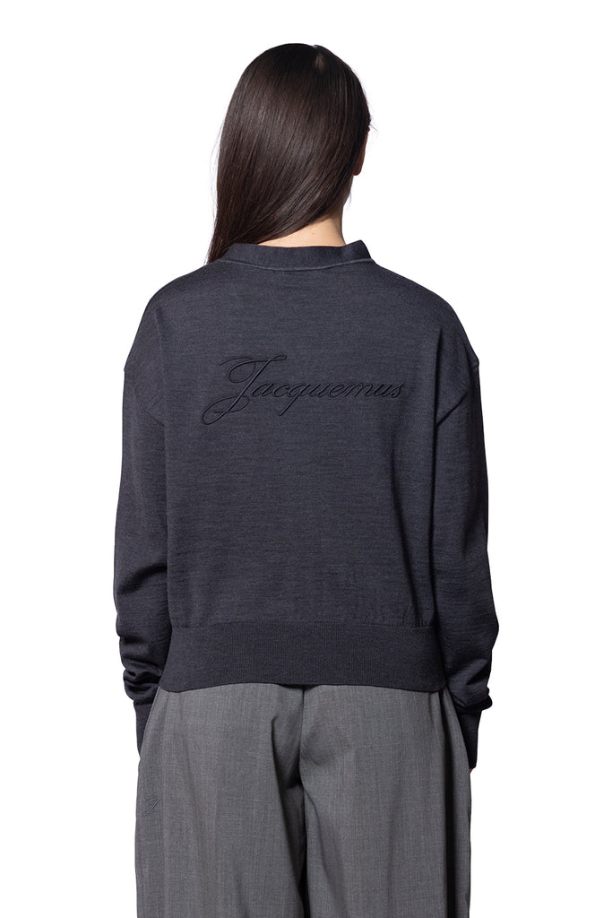 Jacquemus LE CARDIGAN BRODE DARK GREY Dark Slate Gray