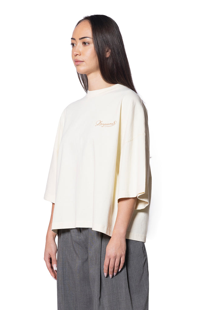 Jacquemus LE TSHIRT CORTO UNI CLUB BEIGE Light Gray