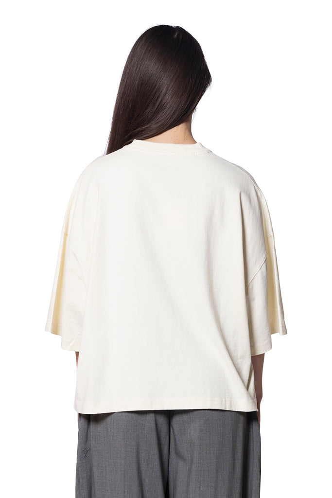 Jacquemus LE TSHIRT CORTO UNI CLUB BEIGE Antique White