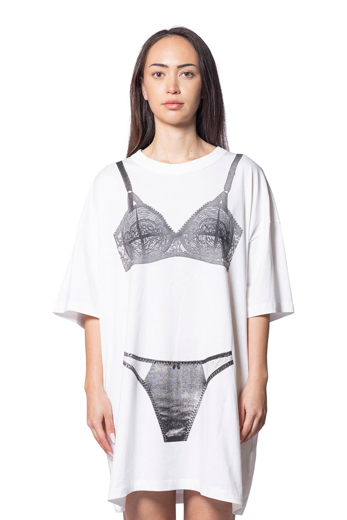 VAQUERA TROMPE L'OEIL TALL TEE KNIT BLANC Misty Rose