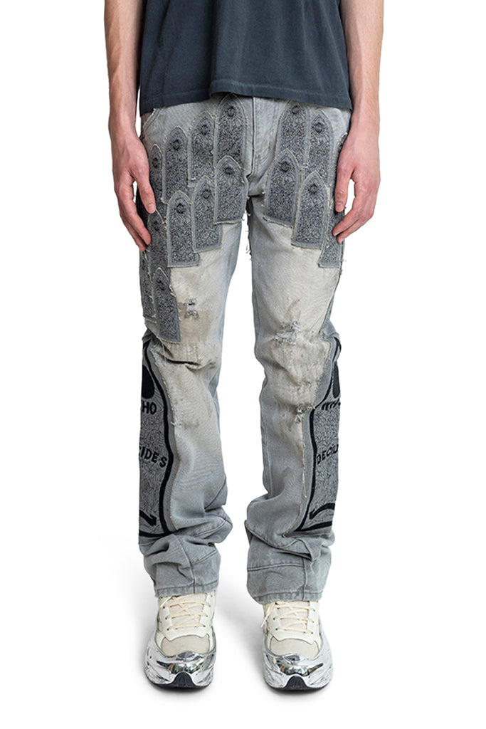 Who Decides War PATCHED ARCH EMBROIDERED PANT VINTAGE GREY Light Slate Gray