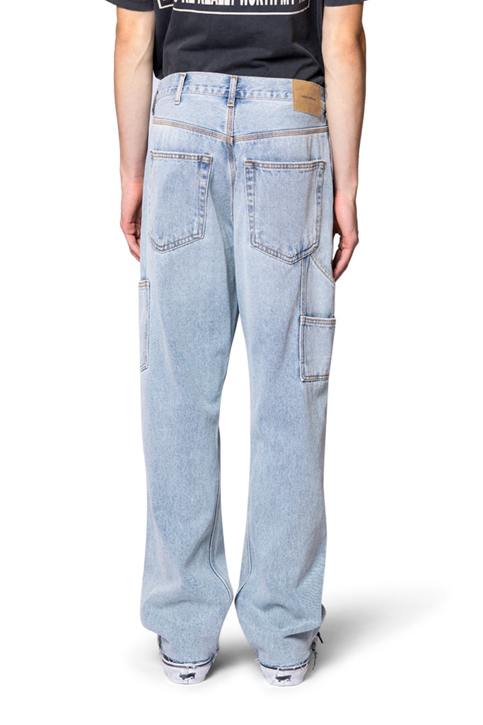 ASKYURSELF PHRASE WORK ZIP DENIM WASHED BLUE Gray