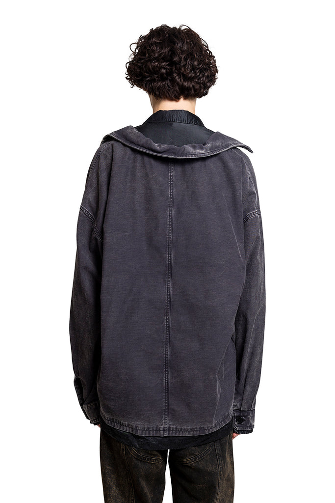 Maison Mihara Yasuhiro DOUBLE LAYERED L/S SHIRTS BLACK Dark Slate Gray