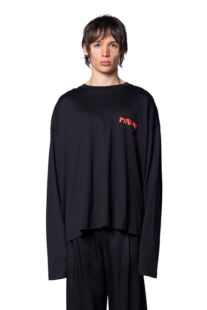 Marni LOGO STITCH T-SHIRT LONG SLEEVE BLACK Black