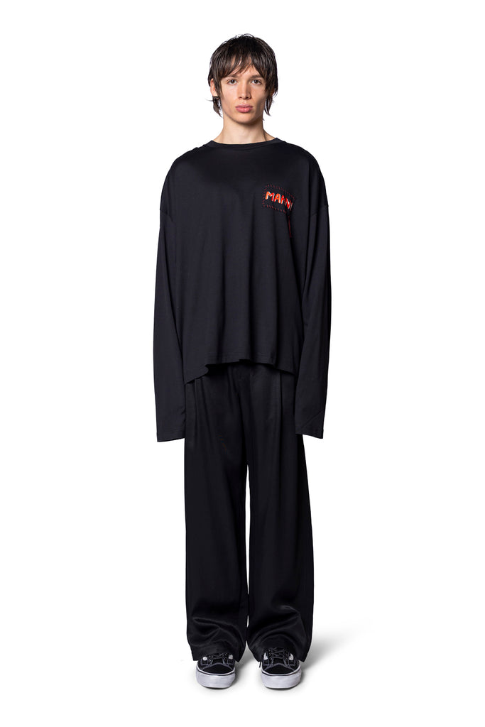 Marni LOGO STITCH T-SHIRT LONG SLEEVE BLACK Black